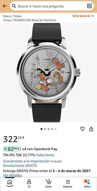 Timex x Peanuts Nuevo