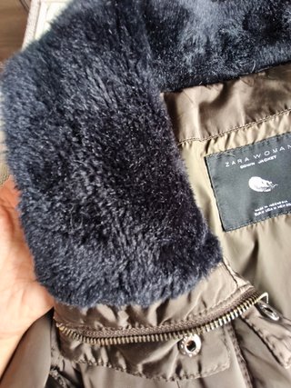 Plumífero Zara Mujer Talla M (40) Marrón