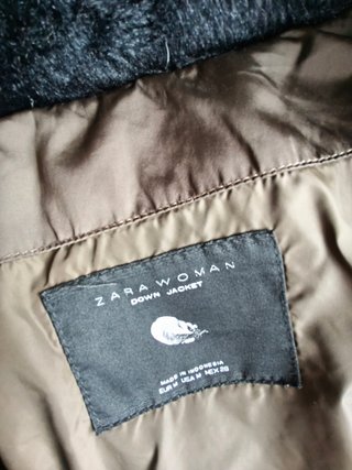 Plumífero Zara Mujer Talla M (40) Marrón