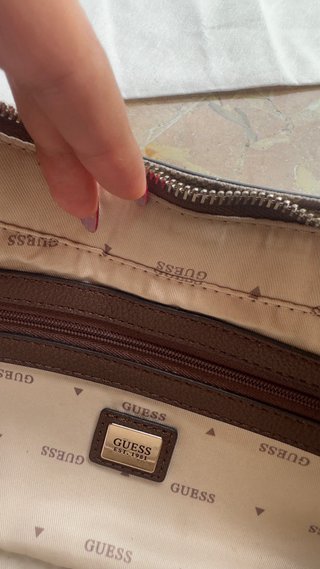 Bolso Guess Marrón/Beige Monogram