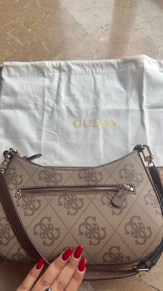 Bolso Guess Marrón/Beige Monogram