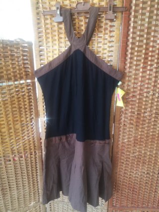 Mono/Peto Negro y Marrón con Tirantes