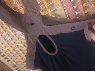Mono/Peto Negro y Marrón con Tirantes