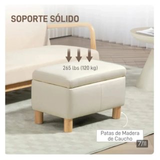 Sofá baúl tela beige