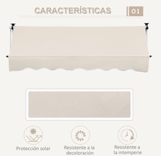 Toldo retráctil manual beige