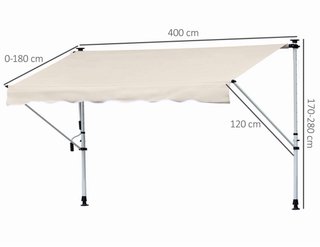 Toldo retráctil manual beige