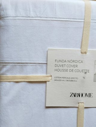 Delicada Funda Nórdica Algodón Bordado Vainica
