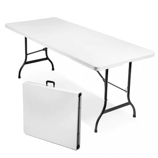 Tavolo da Esterno Pieghevole Bianco 240x74x74cm