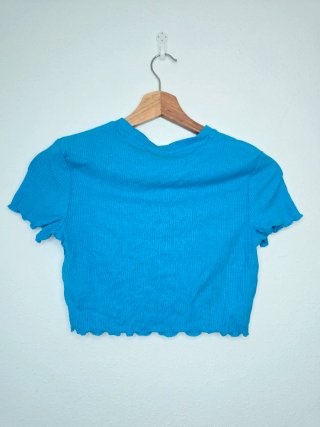 Top corto Don't call me Jennifer azul Talla S