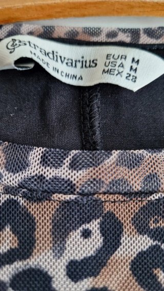 Vestido manga larga estampado animal print