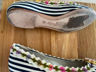 Zapatos planos mujer rayas florales