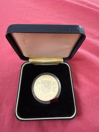 Moneda 50 Litu Plata 925 Lituania 1995