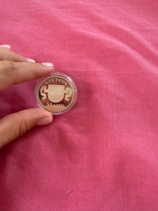 Moneda 50 Litu Plata 925 Lituania 1995