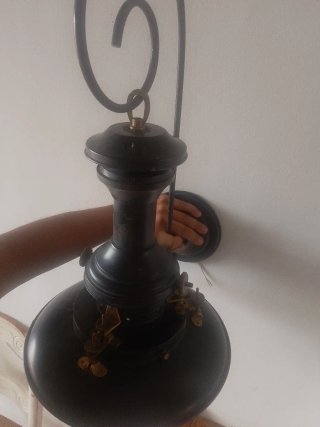 Lámpara colgante diseño metal y cristal