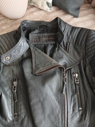 Abrigo de piel gris mujer