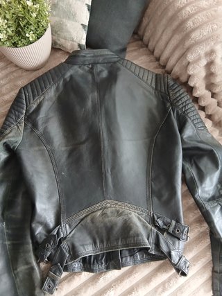 Abrigo de piel gris mujer