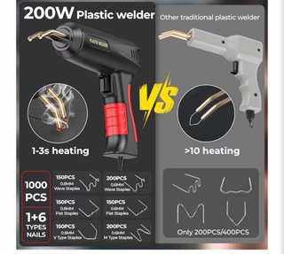 Soldador Plástico 200W + Grapadora Caliente