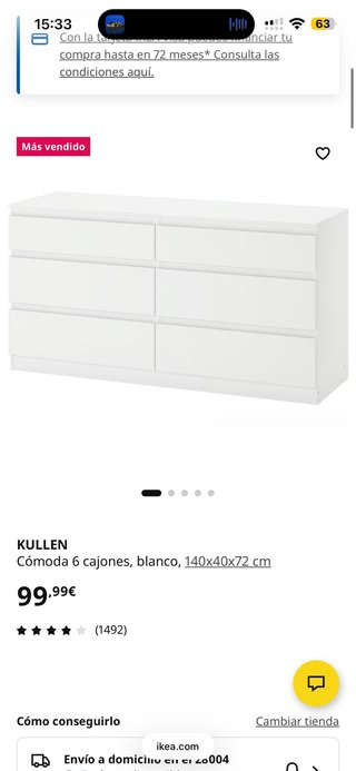 Cómoda IKEA Kullen Blanca