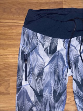 Leggings Capri Quechua Azul y Blanco talla L
