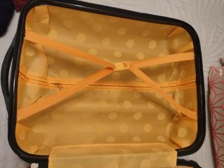 Maleta de cabina Tourmundial negra y naranja