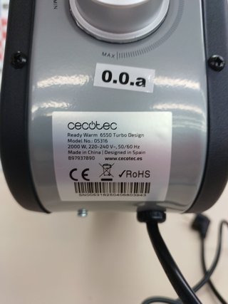 Radiador Eléctrico Cecotec ReadyWarm 6550 2000W