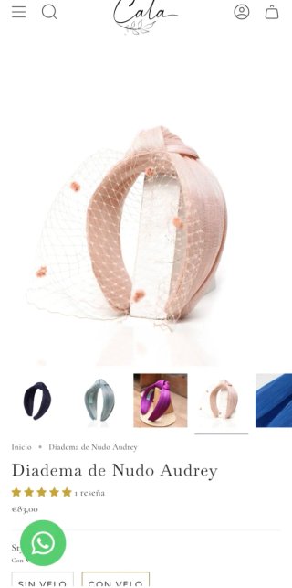 Diadema tocado Audrey Cala by Lilian nude con velo