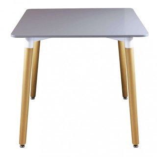 Tavolo da Pranzo Scandinavo Bianco Gambe in Legno