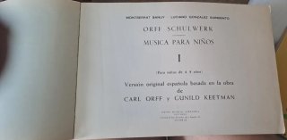 Libro Música para Niños I - Orff-Schulwerk