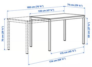Mesa de comedor extensible blanca