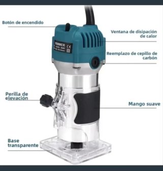 Fresadora Eléctrica Estuche Madera 15 Fresas
