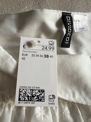 Minigonna H&M a balze bianca taglia XS