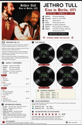 Jethro Tull - Baltimore and Around Nov 1972 LP