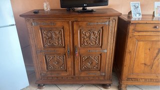 Conjunto 3 Muebles Madera y Mimbre