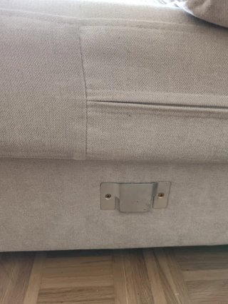 Sofá 3 plazas + puff beige