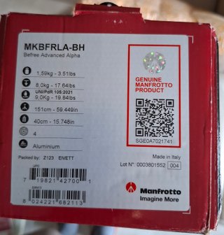 Trípode Manfrotto Befree Advance Alpha Sony