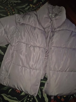 Cazadora acolchada lila Mango Talla M