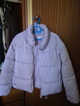 Cazadora acolchada lila Mango Talla M