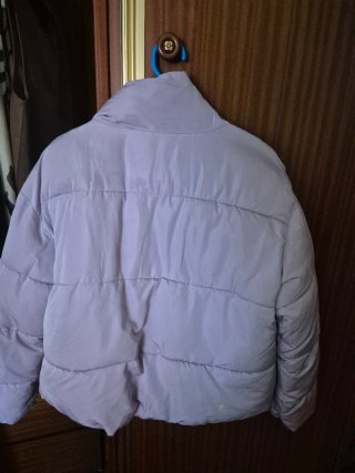 Cazadora acolchada lila Mango Talla M