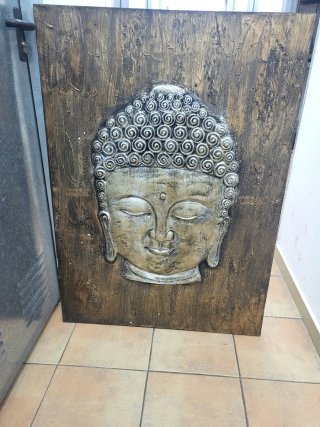 Cuadro Buda Relieve Madera Dorado