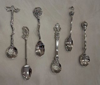 Set 6 cucchiaini da caffè decorati in acciaio