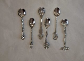 Set 6 cucchiaini da caffè decorati in acciaio