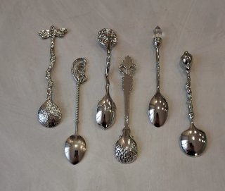 Set 6 cucchiaini da caffè decorati in acciaio