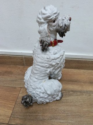 Perro Caniche Porcelana Vintage López Moreno