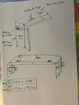 Mesa de estudio juvenil madera y metal