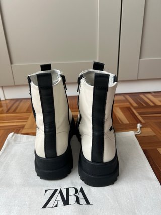 Botines Zara Blanco/Negro Talla 36