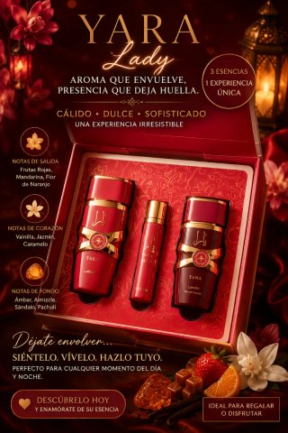 Lattafa Yara Lady Eau de Parfum Set Rojo Dorado