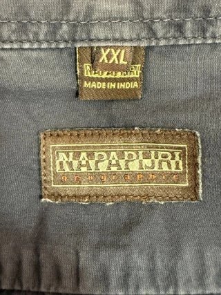 Napapijri Camicia Uomo Taglia XXL Cotone Blu