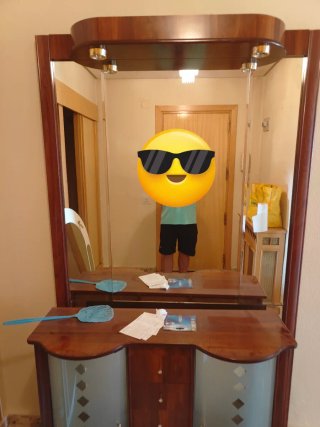 Mueble de entrada madera y cristal
