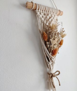 Tapiz Macramé con Flores Secas