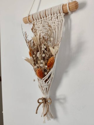 Tapiz Macramé con Flores Secas